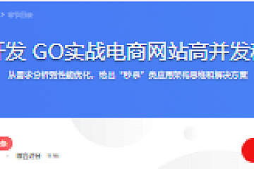 全流程开发 GO实战电商网站高并发秒杀系统