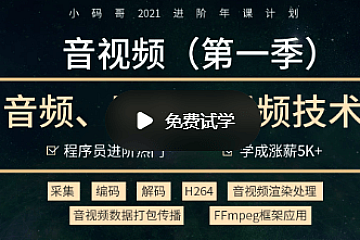 音视频开发技术学习视频教程(第一季)-小码哥2021进阶年课