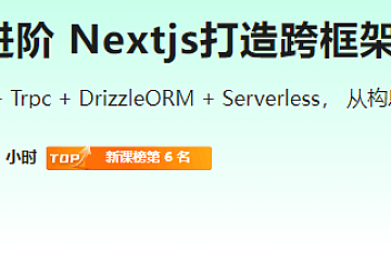前端全栈进阶 Nextjs打造跨框架SaaS应用|完结