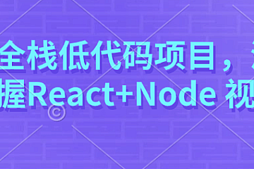 全栈低代码项目,深入掌握React+Node 视频课程,价值899