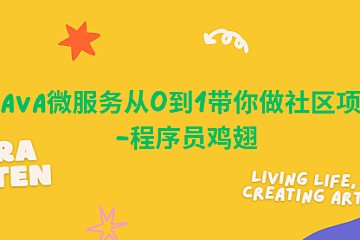 Java微服务从0到1带你做社区项目-程序员鸡翅