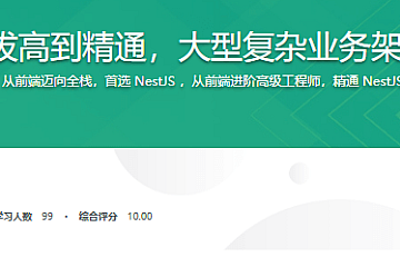 NestJS 从拔高到精通,大型复杂业务架构落地实践|完结